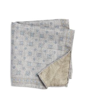 Jack Victor Ronge Silk Pocket Square - Gray