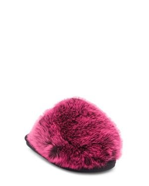 Steve Madden Poof Faux Fur Slipper - Pink