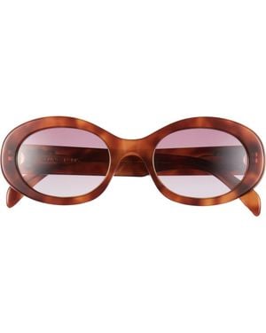 Celine Triomphe 52Mm Oval Sunglasses - Red