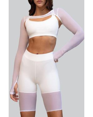 Heroine Sport Sheer Shrug - White