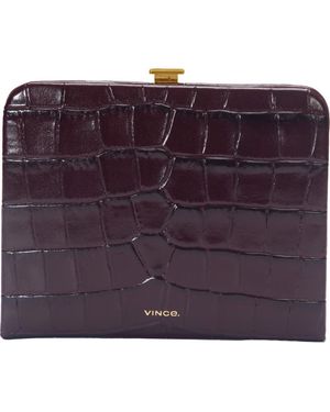 Vince Croc Embossed Frame Wallet - Purple