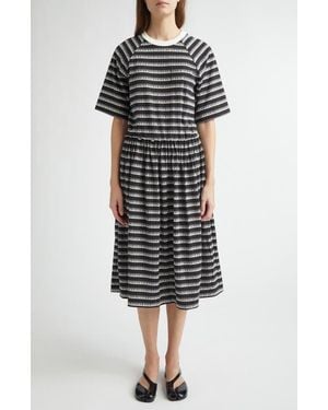 Undercover Print Mock Two-Piece Dress - Black