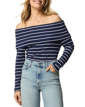 Splendid Josie Stripe Off The Shoulder Top - Blue