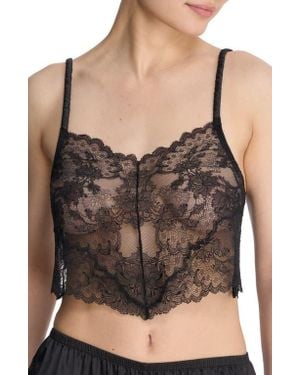 Natori Chantilly Lace Crop Camisole - Black