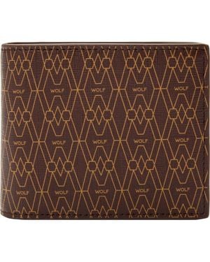 Wolf Signature Billfold And Coin - Brown