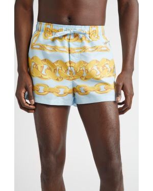 Versace Medusa Chain Print Swim Trunks - Multicolor