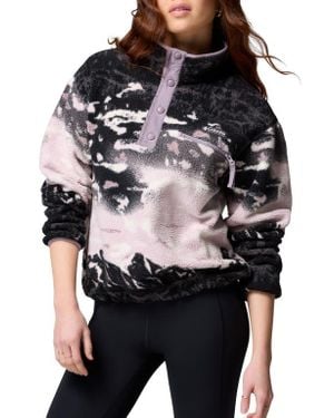 Columbia Helvetia Ii Print Crop Fleece Pullover - Black