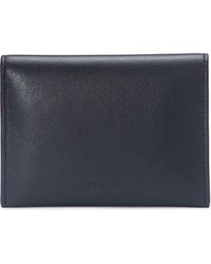 Vince Nappa Leather Bifold Card Case - Blue