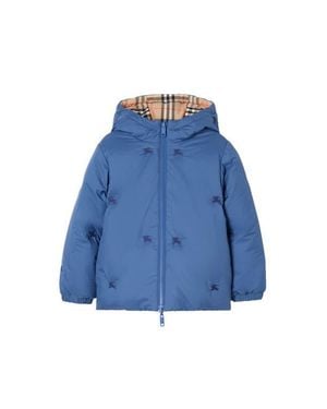 Burberry Reversible Check Puffer Jacket - Blue