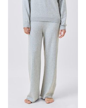 Papinelle Cotton & Cashmere Straight Leg Pajama Pants - Gray