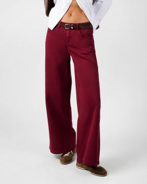 WeWoreWhat Relaxed Low Rise Baggy Pant - Red