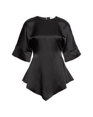 Stella McCartney Flared Satin Top - Black