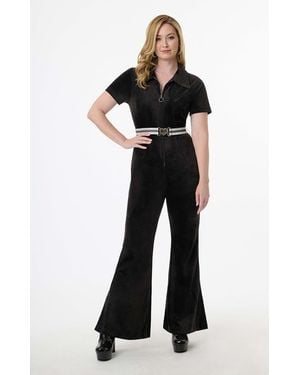 Smak Parlour Belted Flare Jumpsuit - Black
