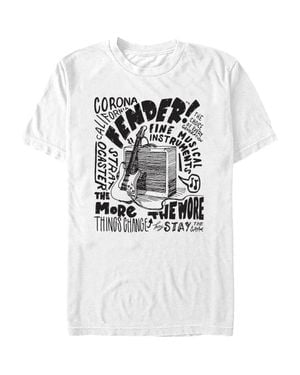 Fender Sketch Poster Graphic T-Shirt - White