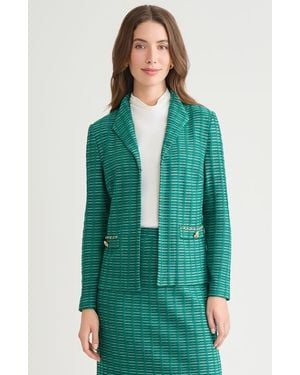 Ming Wang Heritage Chain Trim Ottoman Knit Jacket - Green