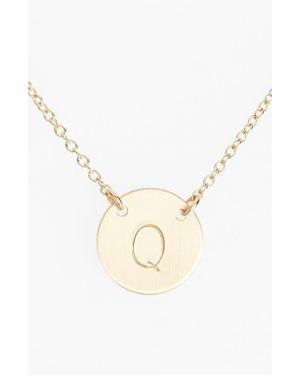 Nashelle 14K- Fill Anchored Initial Disc Necklace - Natural