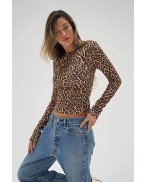 LNA Dalston Ribbed Cropped Long Sleeve - Blue