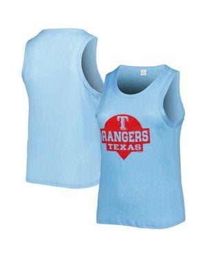 Soft As A Grape Texas Rangers Plus Size High Neck Tri-Blend Tank Top - Blue