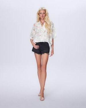 Theo the Label Ourania Oversized Draped Shirt - White