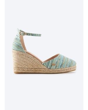 VISCATA Estartit Canvas Espadrille Wedges - Blue