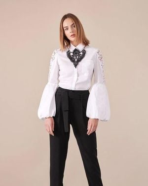 Anne Fontaine Laora Balloon Sleeve Shirt - White