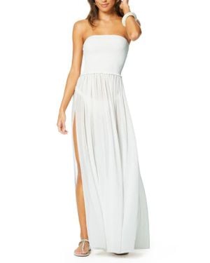 Ramy Brook Calista Strapless Georgette Cover-Up Dress - White