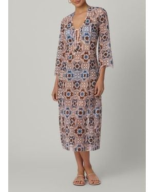 Shoshanna Cannes Medallion Crochet Maxi Cover Up - Multicolor