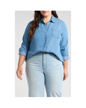 Caslon Chambray Button-Up Shirt - Blue