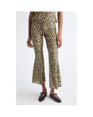 Siedres Jeslynn Velvet Devoré Flared Pants - Green