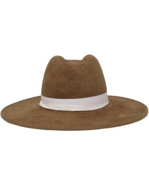 Gigi Burris Millinery Samira Rabbit Hair Felt Hat in Natural  display picture 1