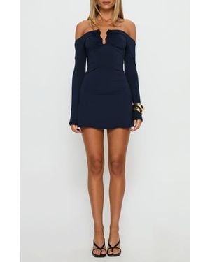 open lace back dress Zabbarra Off The Shoulder Mini Dress Black