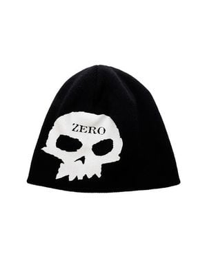 Pleasures X Zero Skateboards Single Skully Beanie - Black