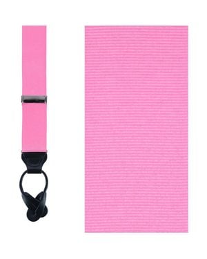 Trafalgar Phoenix 38Mm Grosgrain Non Stretch Ribbon Button End Suspenders - Pink