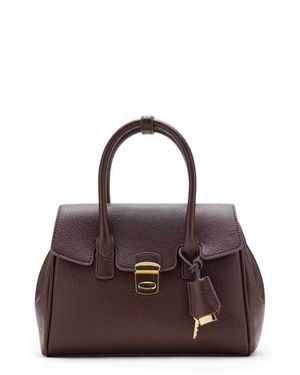Mango Medium City Faux Leather Flap Satchel - Brown