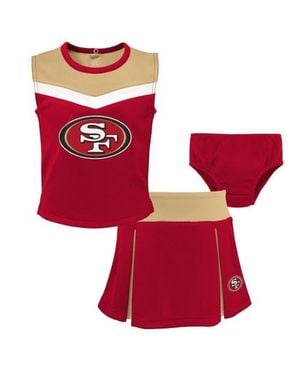 Outerstuff Girls Toddler San Francisco 49Ers Spirit Cheer Two-Piece Cheerleader Set With Bloomers - Red