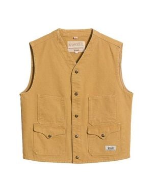 Schott Nyc Cotton Canvas Utility Vest - Natural