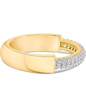 CZ by Kenneth Jay Lane Pav9 Chunky Link Ring - Metallic