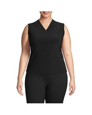 Anne Klein Triple Pleat Sleeveless Top - Black