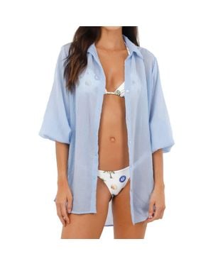 MALAI Akumal Cover-Up Shirt - Blue