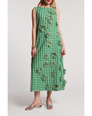 Frances Valentine Origami Dress Gingham - Green
