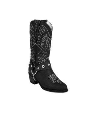 Urbnkicks Cowboy Leather Boots - Black
