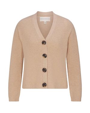 Williams Athletic Club Emily Rib Cashmere Cardigan - Natural
