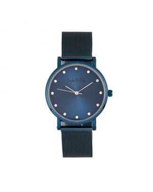 Sophie & Freda Sophie & Freda Savannah Mesh Bracelet Watch W/Swarovski Crystals - Blue