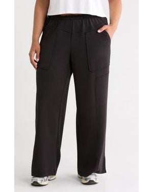 Wit & Wisdom Yoke Detail Wide Leg Scuba Pants - Black