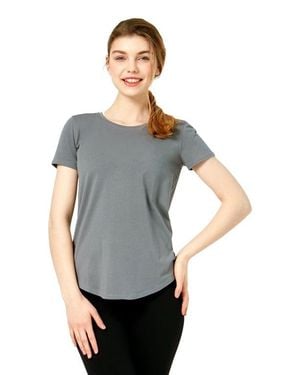 Rebody Active Rebody Essentials Scooped Short Sleeve Top - Gray
