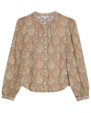Veronica Beard Ashlynn Paisley Silk Top - Brown