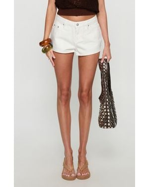 Princess Polly Dreamful Low Rise Denim Shorts - White