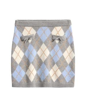 LoveShackFancy Kids' Karie Argyle Knit Miniskirt - White