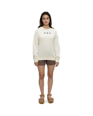 Tentree Haiti Embroidery Relaxed Crew - White