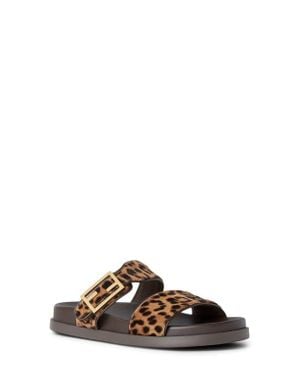 Fendi Feel Genuine Calf Hair Slide Sandal - Brown